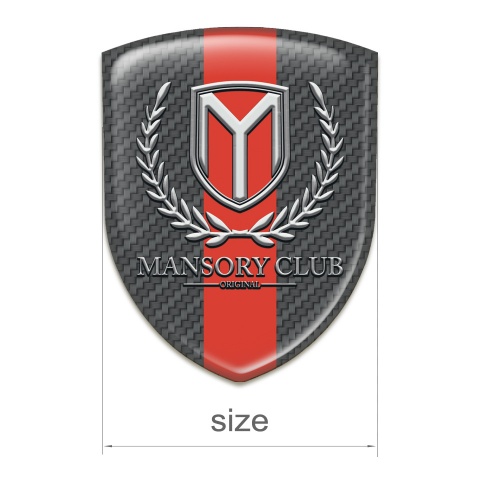 Mansory Car Interior Badge dark Grey Carbon with Red Tape Version