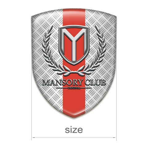 Mansory Silicone Car Decal Badge Mesh Effect with Red Tape Version 