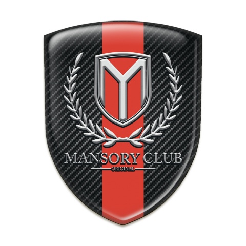 Mansory Silicone Badge dark Carbon with Red Tape Version 