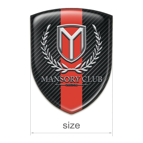 Mansory Silicone Badge dark Carbon with Red Tape Version 