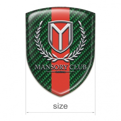 Mansory Auto Emblem Green Carbon with Red Tape Version 