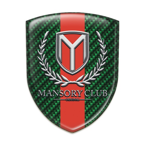 Mansory Auto Emblem Green Carbon with Red Tape Version 