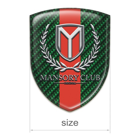 Mansory Auto Emblem Green Carbon with Red Tape Version 