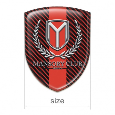 Mansory Emblem Badge Logo Red Carbon with Red band Version 