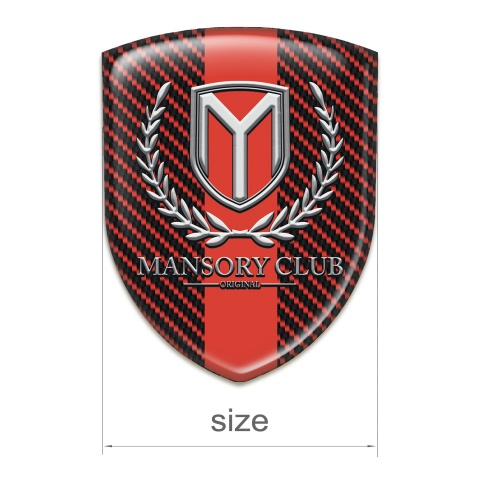 Mansory Emblem Badge Logo Red Carbon with Red band Version 