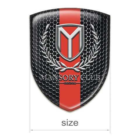 Mansory Logo Emblem Perforated Steel with Red Tape Version