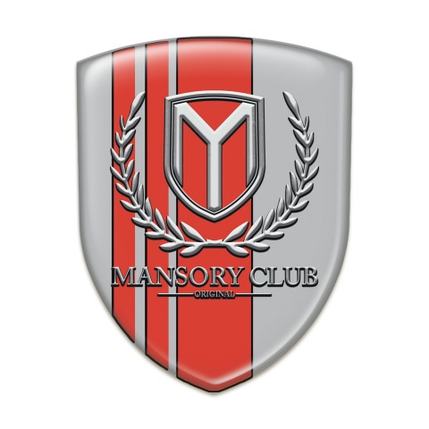 Mansory Domed Emblem Grey with Red Bands Version 