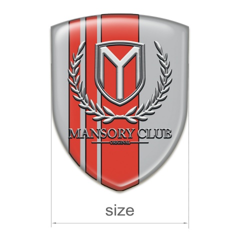 Mansory Domed Emblem Grey with Red Bands Version 