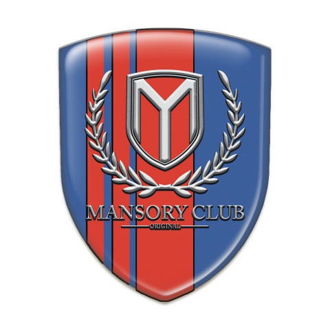 Mansory 3D Gel Emblem Blue with Red Bands Version 