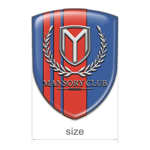 Mansory 3D Gel Emblem Blue with Red Bands Version 