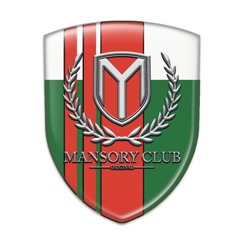 Mansory Tuning Badge  Green White with Red Bands Version 