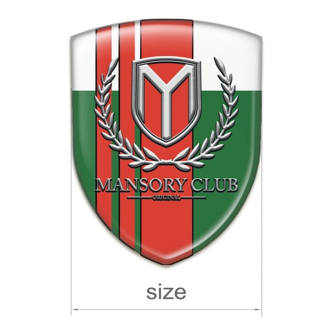 Mansory Tuning Badge  Green White with Red Bands Version 