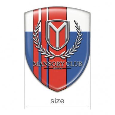 Mansory Car Accessories Badge Blue White with Red bands Version 