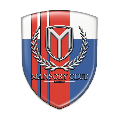 Mansory Car Accessories Badge Blue White with Red bands Version 