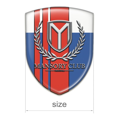 Mansory Car Accessories Badge Blue White with Red bands Version 
