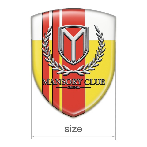 Mansory Self Adhesive Car logo Emblem Yellow White with Red bands version 