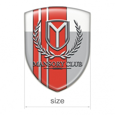 Mansory Car Interior Badge Grey White with Red Bands Version 