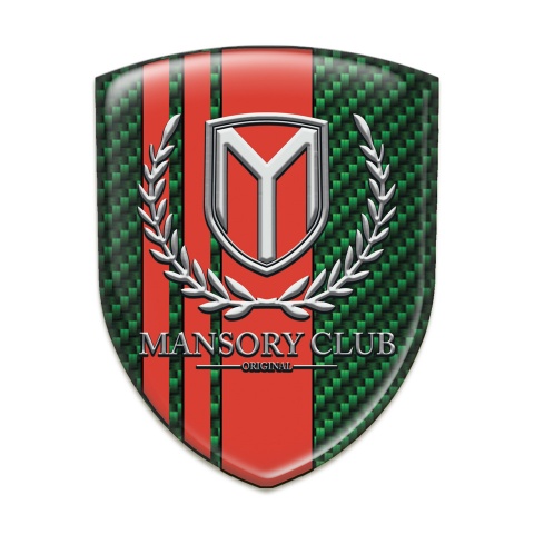 Mansory Silicone Badge Green with Red Bands Decoration 