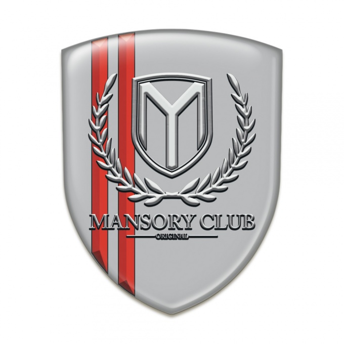 Mansory Auto Emblem Grey with Red Lines version 