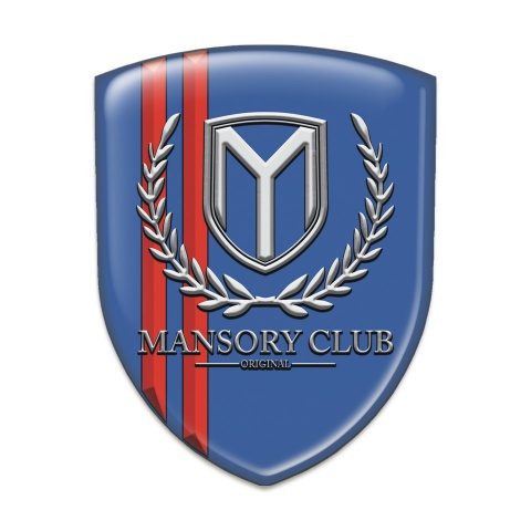 Mansory Emblem Badge Logo Blue with Red Lines Version