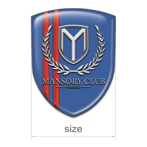 Mansory Emblem Badge Logo Blue with Red Lines Version
