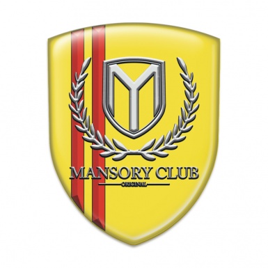 Mansory Logo Emblem Yellow with Red Lines Version 