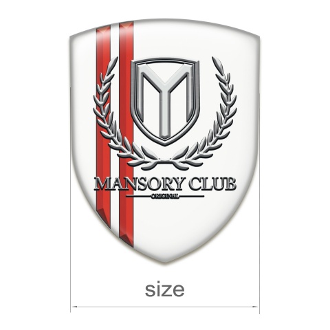 Mansory Tuning Emblem White with Red Lines 