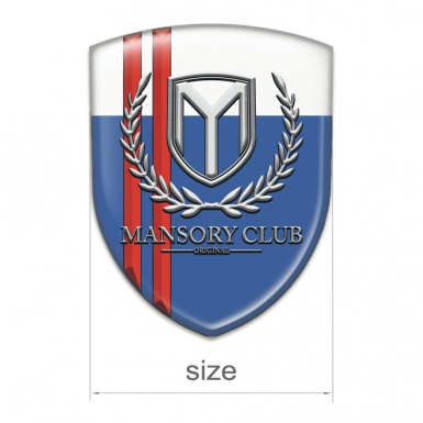 Mansory Silicone Emblem Blue White with Red Lines