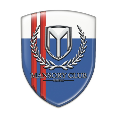Mansory Silicone Emblem Blue White with Red Lines