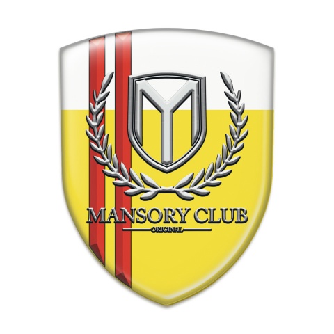 Mansory Resin Sticker Yellow White with Red Lines 