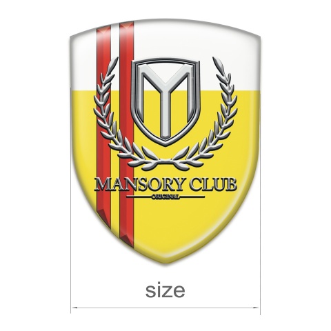 Mansory Resin Sticker Yellow White with Red Lines 