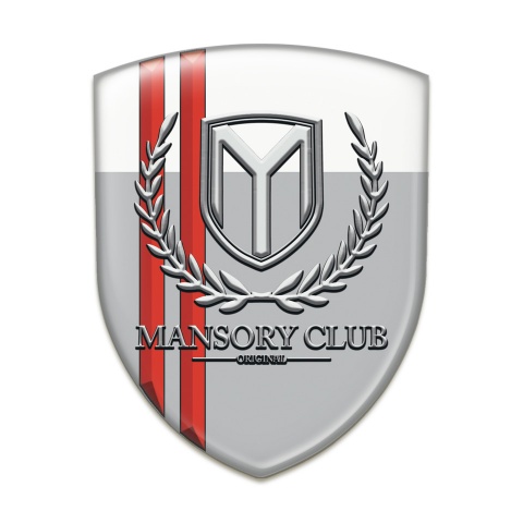 Mansory Resin Sticker Grey White with Red Lines 
