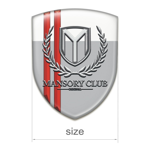 Mansory Resin Sticker Grey White with Red Lines 