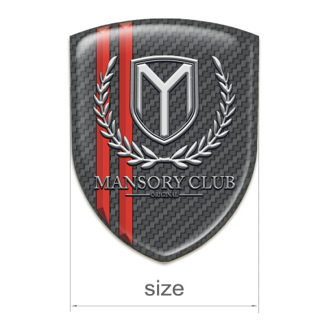 Mansory Emblem Exterior Dark Grey Carbon with Red Lines 