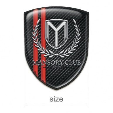 Mansory Tuning Badge  dark carbon Red Lines 