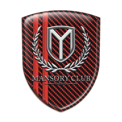 Mansory Car Interior Badge red Carbon with Red Lines 