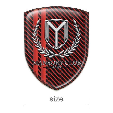 Mansory Car Interior Badge red Carbon with Red Lines 