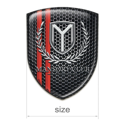 Mansory Silicone Car Decal Badge Perforated Steel with Red Lines 