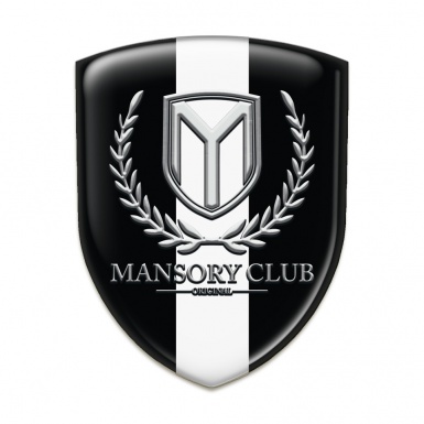 Mansory Silicone Badge Black with White Ribbon 