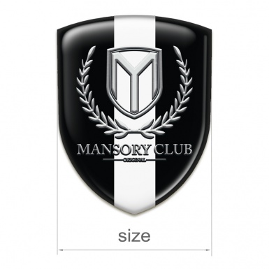 Mansory Silicone Badge Black with White Ribbon 