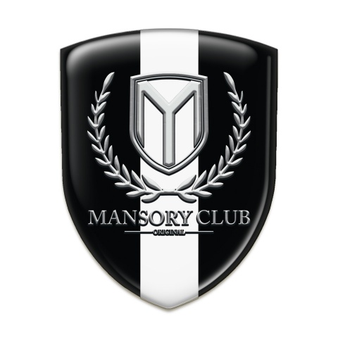 Mansory Silicone Badge Black with White Ribbon 