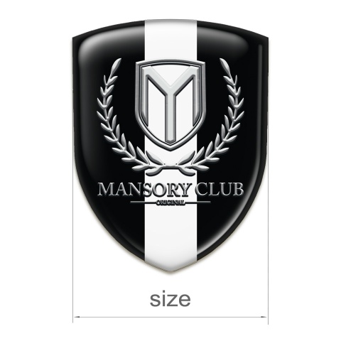 Mansory Silicone Badge Black with White Ribbon 