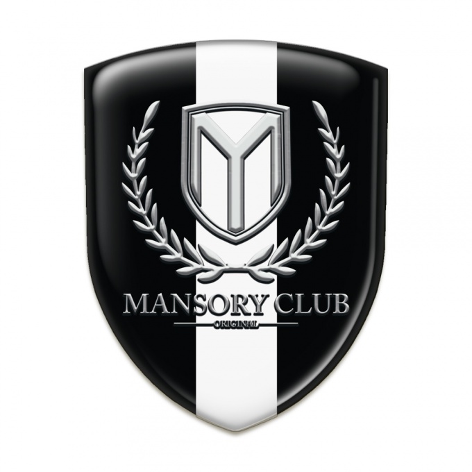 Mansory Silicone Badge Black with White Ribbon 