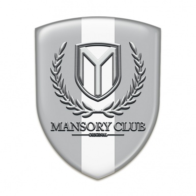 Mansory Auto Emblem Grey with White Ribbon 