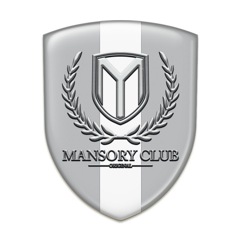 Mansory Auto Emblem Grey with White Ribbon 