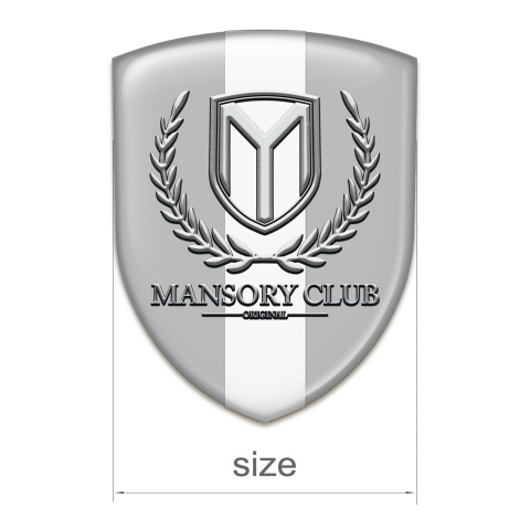 Mansory Auto Emblem Grey with White Ribbon 
