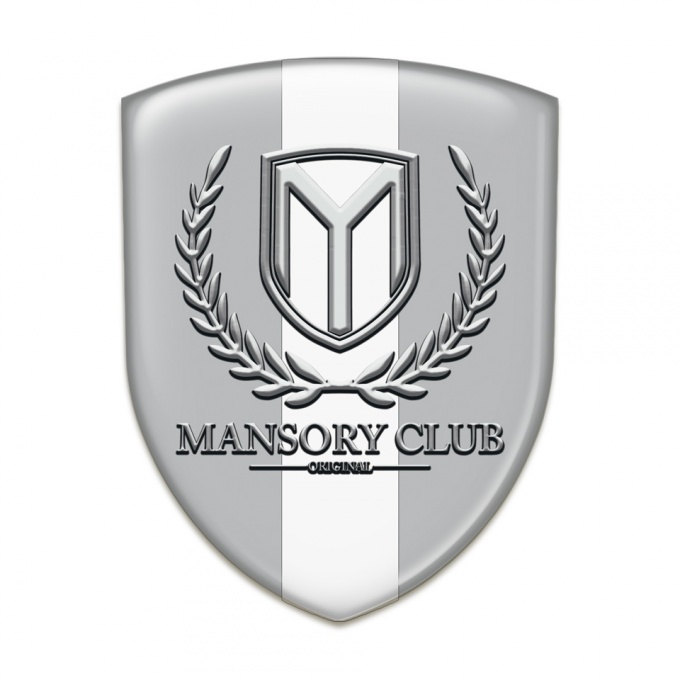 Mansory Auto Emblem Grey with White Ribbon 