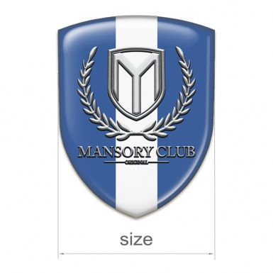 Mansory Logo Emblem Blue with White Ribbon 