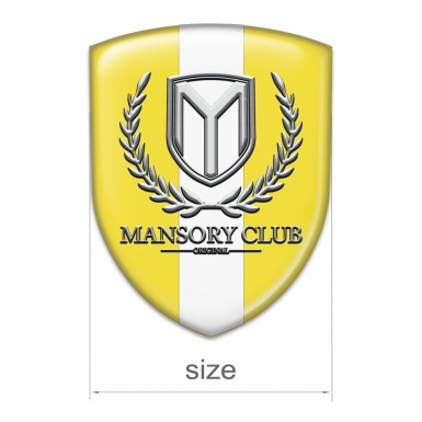 Mansory Tuning Emblem Yellow with White Ribbon 