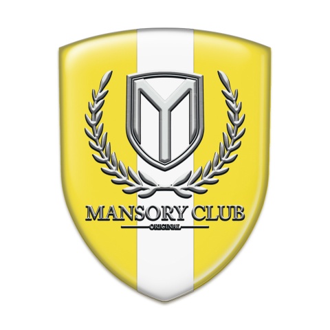 Mansory Tuning Emblem Yellow with White Ribbon 